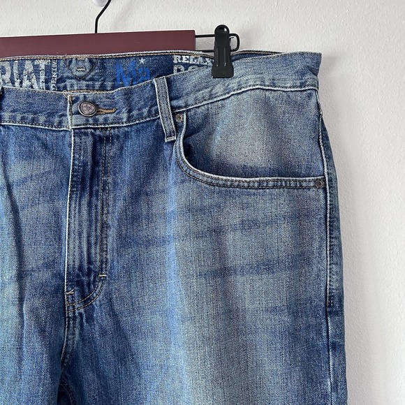 Ariat Jeans Mens 38x30 M2 Relaxed Boot Cut Blue Medium Wash Denim - Picture 6 of 10